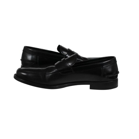 Prada Mens Penny Loafers Size UK 10.5 US 11.5 Black Leather Slip On Moccasin